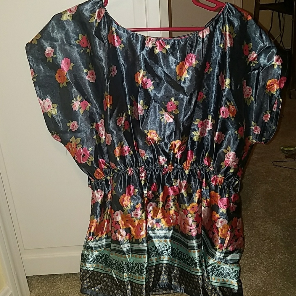 Silk floral blouse